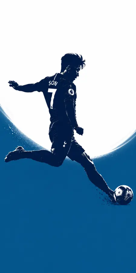 Son Heung Min Volley Kick Dynamic Silhouette — football phone wallpaper