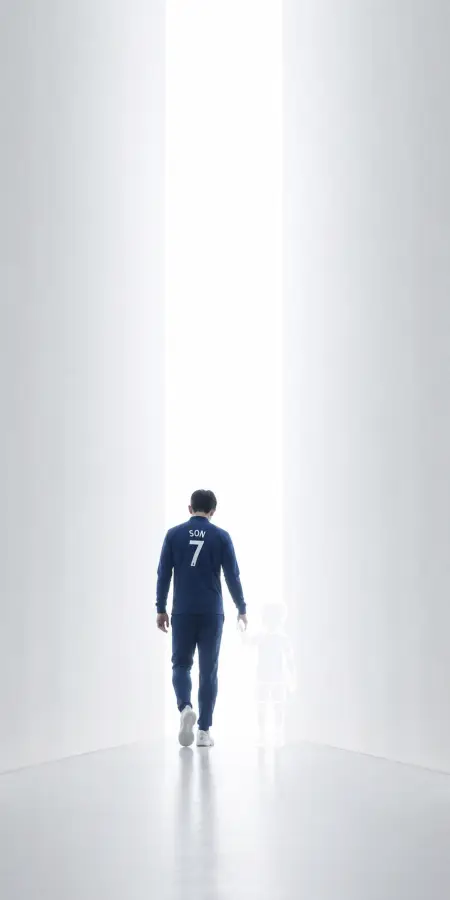 Son Heung Min Walking Holding Child Hand — football phone wallpaper
