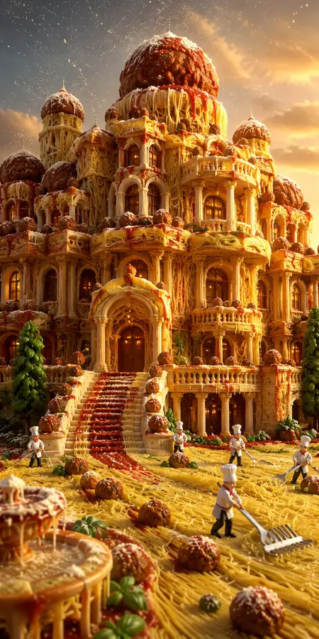 Spaghetti Empire 4K wallpaper for desktop and mobile - Pixbee