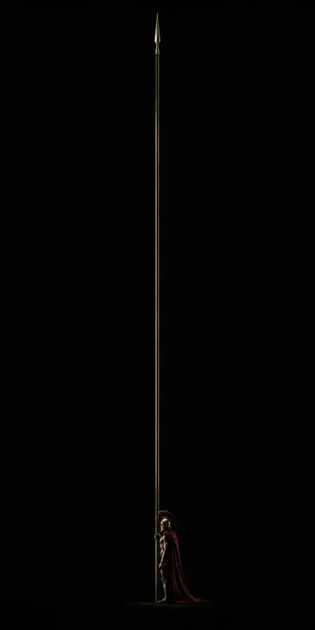 Spartan Warrior Holding Extremely Tall Spear — iphone wallpapers phone wallpaper