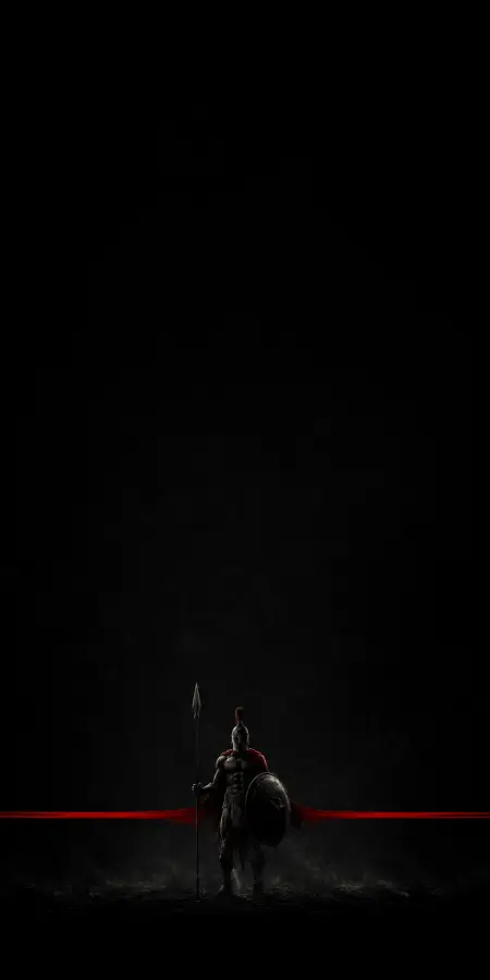 Spartan Warrior Holding Spear In Dark Shadow — iphone wallpapers phone wallpaper
