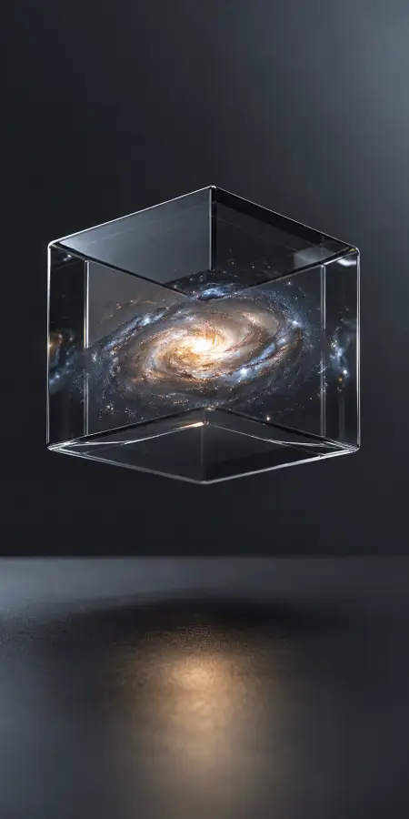 Spiral Galaxy Trapped In Glass Cube — iphone wallpapers phone wallpaper