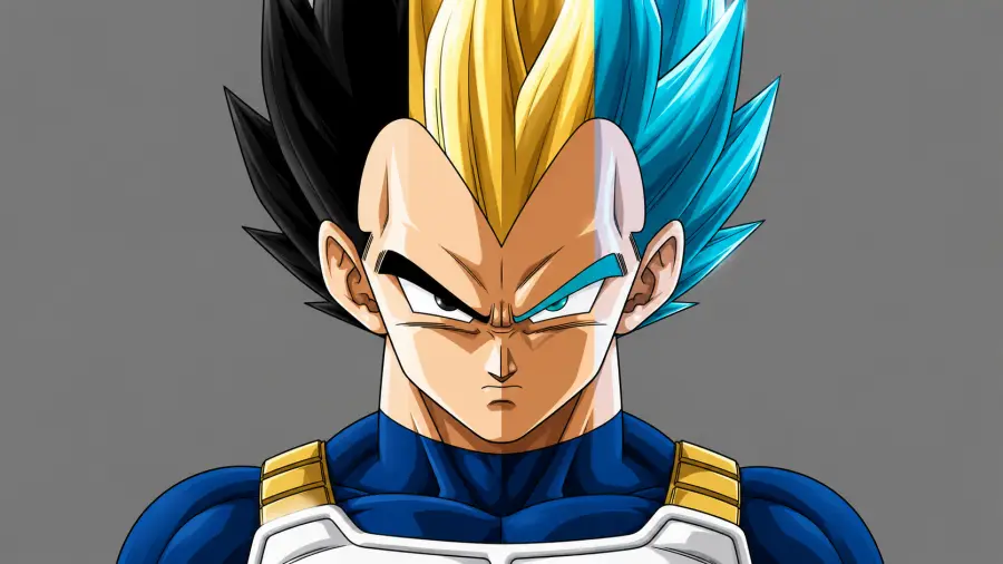 Split Form Close Up Portrait of Vegeta 4K wallpaper for desktop and mobile - Pixbee