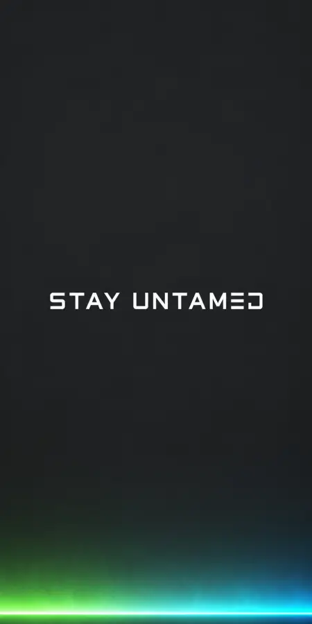 Stay Untamed Minimalist Tech Neon Quote 4K wallpaper for desktop and mobile - Pixbee