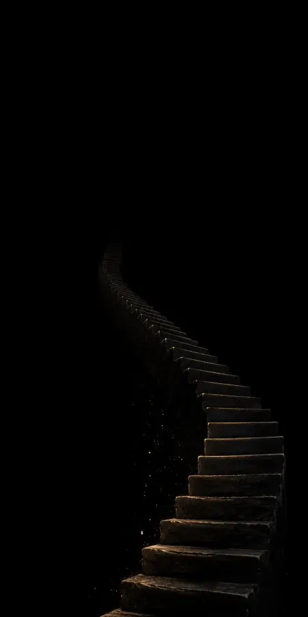 Stone Staircase Winding Into The Darkness — iphone wallpapers phone wallpaper