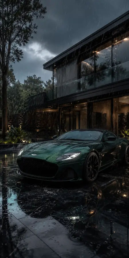 “Storm outside, luxury inside. 🌧️💚” 4K wallpaper for desktop and mobile - Pixbee