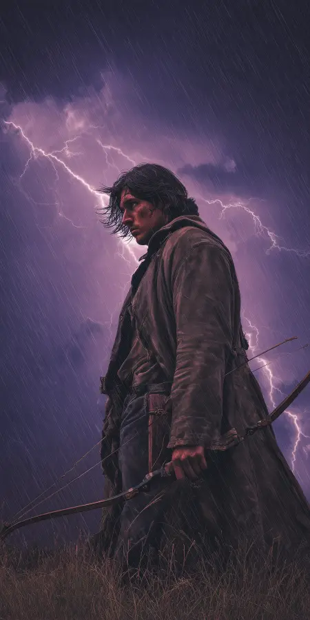 Stormborn Hunter in Thunder Rain Cinematic 4K Ultra HD Wallpaper 4K wallpaper for desktop and mobile - Pixbee