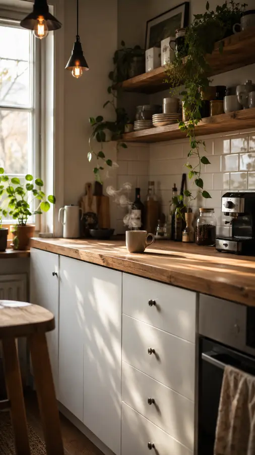 “Sunlight, coffee, and a quiet kitchen — sometimes that’s all peace looks like.” 4K wallpaper for desktop and mobile - Pixbee
