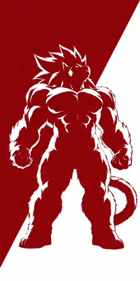 Super Saiyan 4 Goku Red Silhouette 4K wallpaper for desktop and mobile - Pixbee