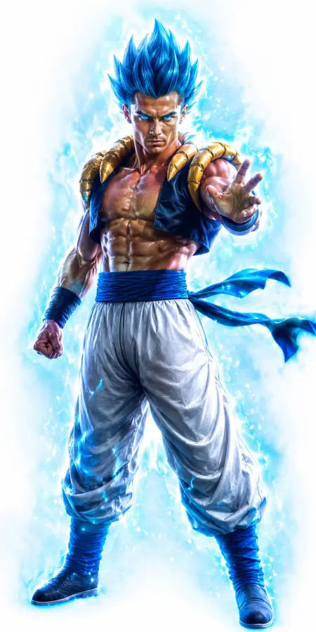 Super Saiyan Blue Gogeta Anime Warrior 4K wallpaper for desktop and mobile - Pixbee
