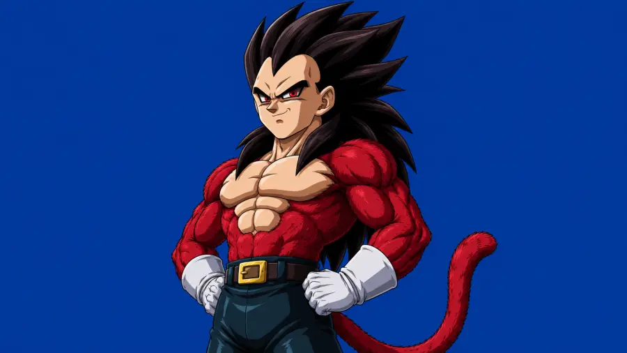 Super Saiyan Four Vegeta Standing Confident 4K wallpaper for desktop and mobile - Pixbee
