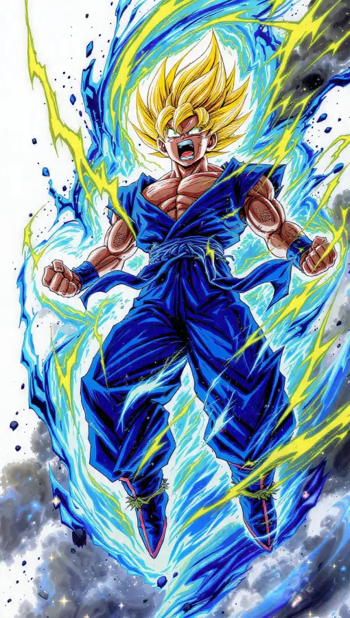 Super Saiyan Power Burst With Electric Aura - Goku 4K wallpaper for desktop and mobile - Pixbee