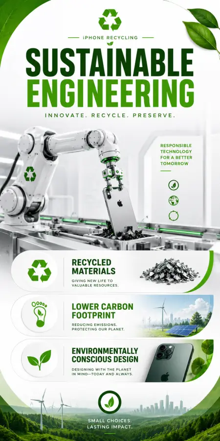 Sustainable Engineering: iPhone Recycling & Eco-Friendly Innovation 4K wallpaper for desktop and mobile - Pixbee