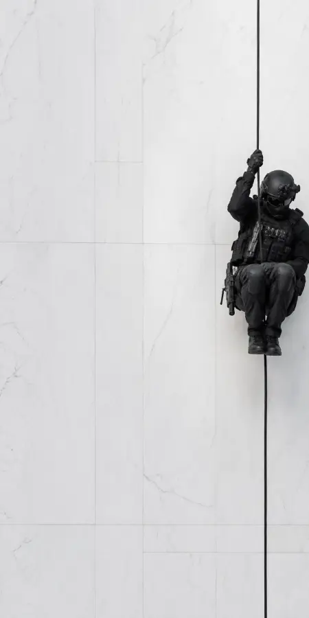 Swat Tactical Operator Rappelling White Wall — ue5 phone wallpaper