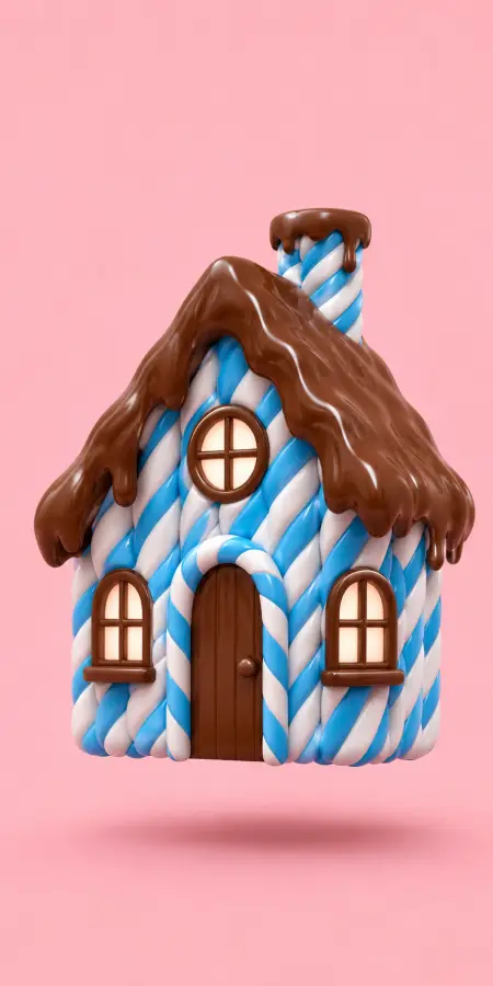 Sweet Gingerbread Candy House Melted Chocolate Roof 4K wallpaper for desktop and mobile - Pixbee