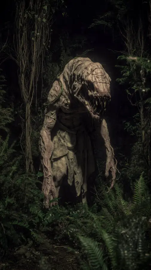 Terrifying Forest Monster In Dark Jungle 4K wallpaper for desktop and mobile - Pixbee