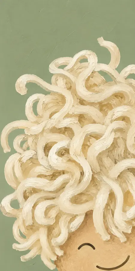 Textural Oil Paint Close Up Curly Blonde Hair 4K wallpaper for desktop and mobile - Pixbee