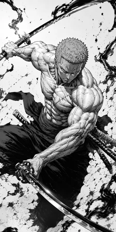"The Demon Slayer of Three Blades." - Roronoa zoro 4K wallpaper for desktop and mobile - Pixbee