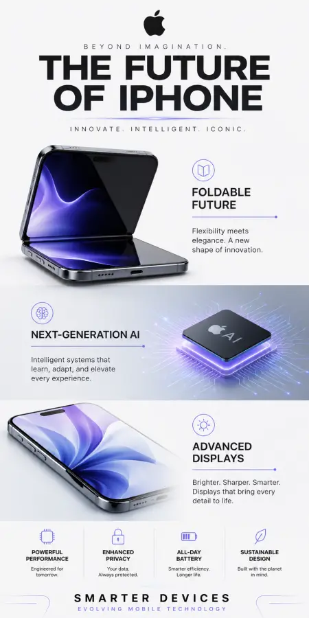 The Future of iPhone: Foldable Design, AI Innovation & Smarter Technology 4K wallpaper for desktop and mobile - Pixbee