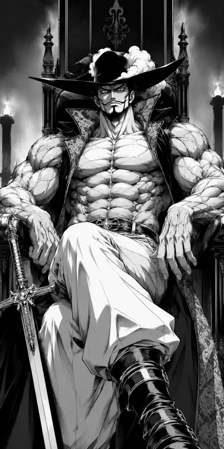 "The King Who Conquered Hell." - Mihawk 4K wallpaper for desktop and mobile - Pixbee