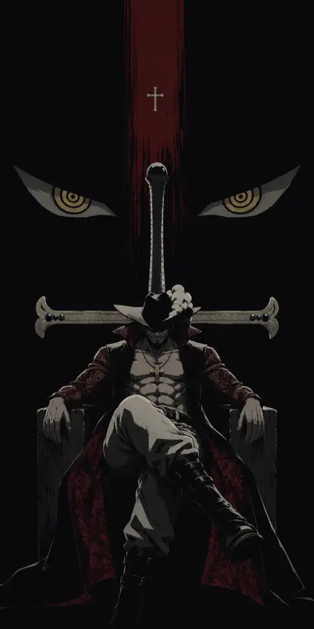 “The Throne Belongs to the World’s Strongest Swordsman — Dracule Mihawk 👁️⚔️ 4K wallpaper for desktop and mobile - Pixbee