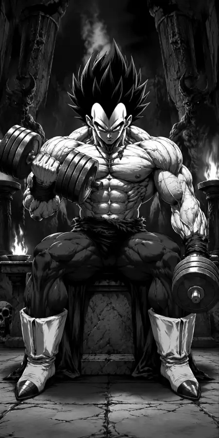 "The Throne of Unbreakable Strength." - Vegeta 4K wallpaper for desktop and mobile - Pixbee