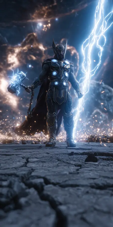 Thunder God Lightning Storm Warrior 4K wallpaper for desktop and mobile - Pixbee