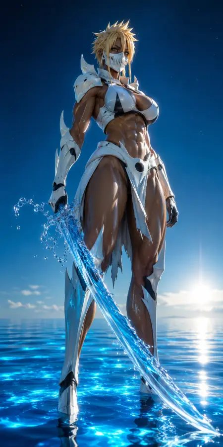 Tier Harribel Holding Water Katana Sword 4K wallpaper for desktop and mobile - Pixbee