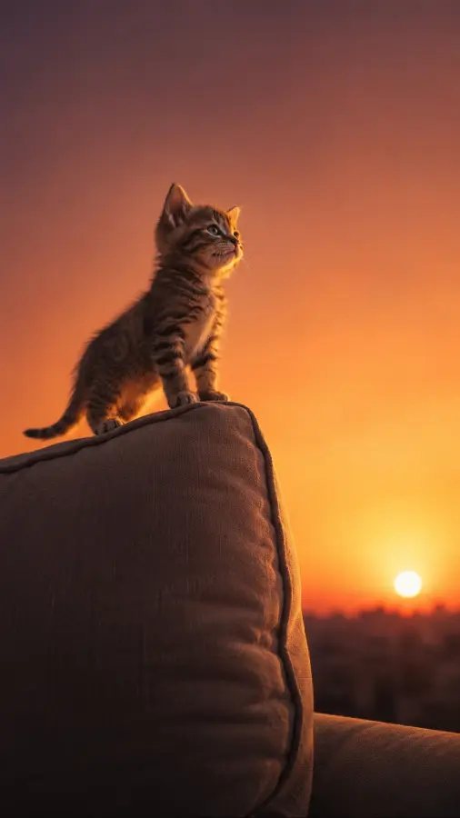 “Tiny paws. Main character energy. 🌅🐾” 4K wallpaper for desktop and mobile - Pixbee