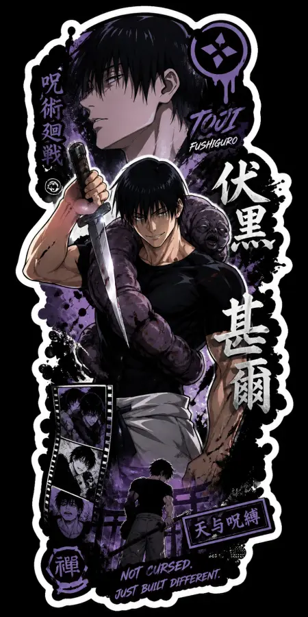Toji Fushiguro: Built Different, Born Dangerous 🟣🗡️ 4K wallpaper for desktop and mobile - Pixbee