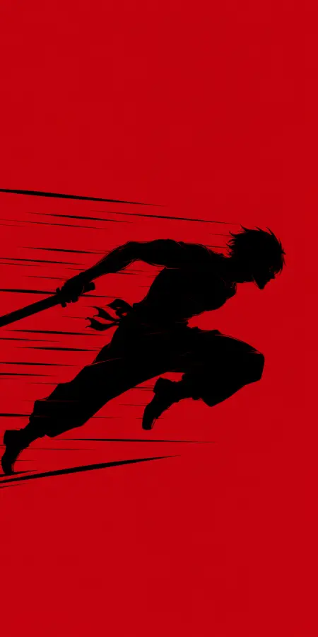 Toji Fushiguro Fast Red Background Silhouette Run 4K wallpaper for desktop and mobile - Pixbee