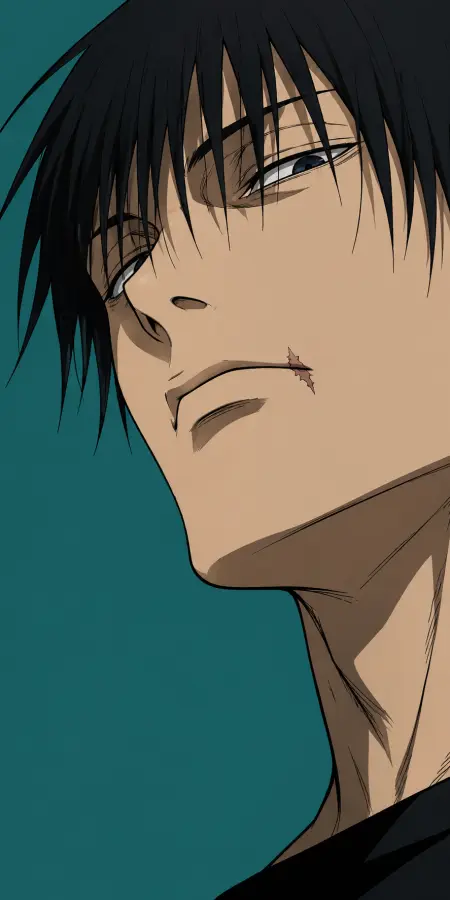 Toji Fushiguro Intense Stare Serious Face Portrait 4K wallpaper for desktop and mobile - Pixbee