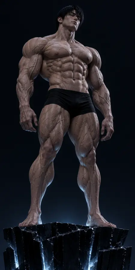 Toji Fushiguro Muscular Bodybuilder Pedestal Pose — ue5 phone wallpaper