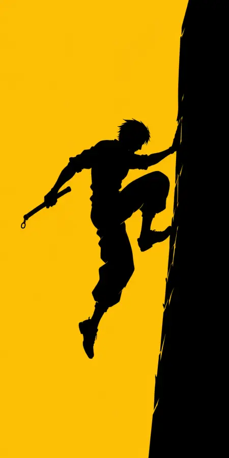 Toji Fushiguro Nunchaku Wall Climb Silhouette Art 4K wallpaper for desktop and mobile - Pixbee