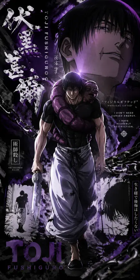 Toji Fushiguro: The Curse Breaker 🟣🗡️ 4K wallpaper for desktop and mobile - Pixbee