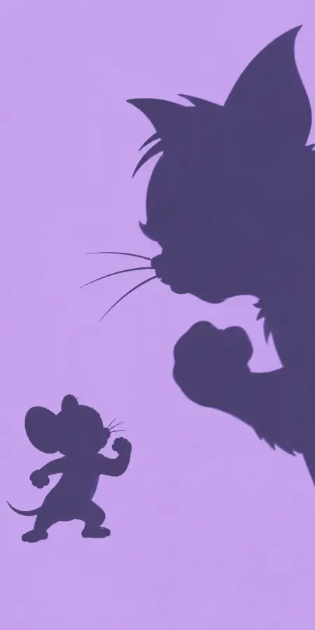 Tom Cat And Jerry Mouse Boxing Silhouette Art 4K wallpaper for desktop and mobile - Pixbee