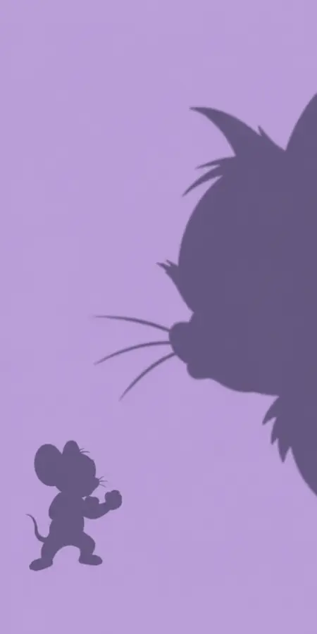 Tom Cat Face Shadow And Jerry Mouse Silhouette 4K wallpaper for desktop and mobile - Pixbee