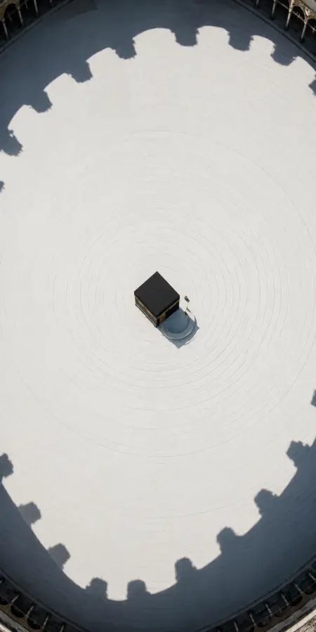 Top Down Aerial View Of Kaaba — islamic wallpaper phone wallpaper