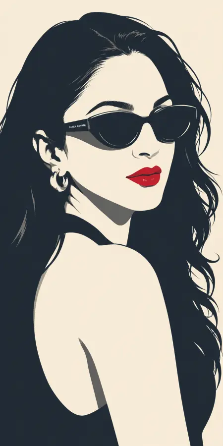 Vector Illustration Kiara Advani Wearing Sunglasses 4K wallpaper for desktop and mobile - Pixbee