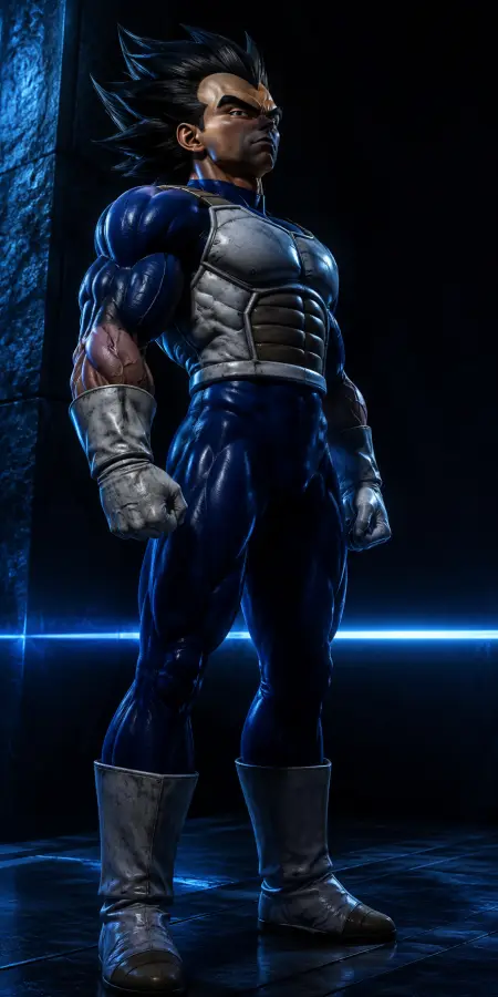 Vegeta Standing Confidently In Saiyan Armor Suit 4K wallpaper for desktop and mobile - Pixbee