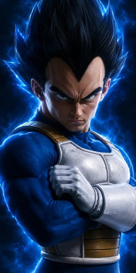 Vegeta Super Saiyan Blue Cosmic Aura 4K wallpaper for desktop and mobile - Pixbee