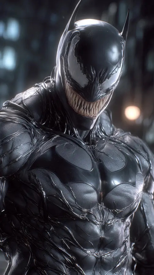 Venomized Batman, The Dark Symbiote of Gotham - Venom - DC - Marvel 4K wallpaper for desktop and mobile - Pixbee