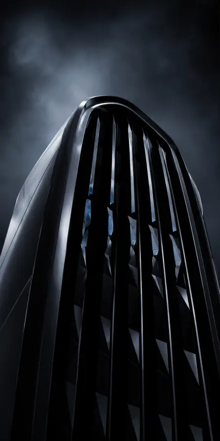 Vertical View Black Car Front Grille — cars phone wallpaper