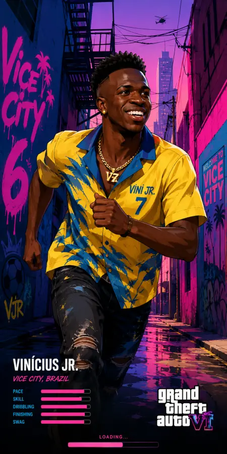 Vinicius Jr Gta Vice City Running — gta vice city phone wallpaper