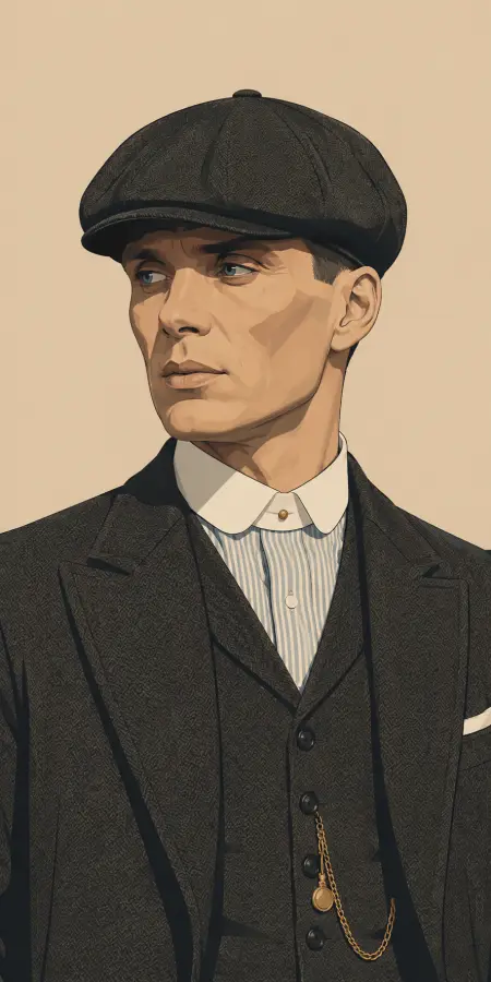 Vintage Illustrated Man Portrait Wearing Flat Cap 4K wallpaper for desktop and mobile - Pixbee