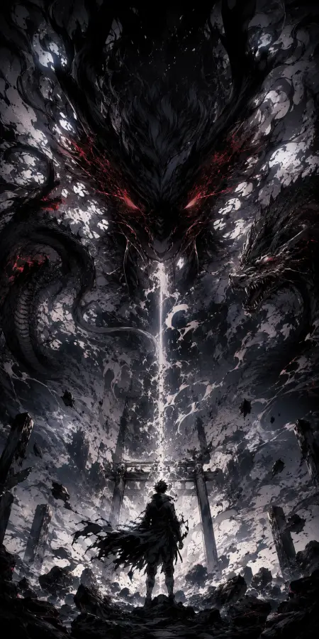 “When the darkness awakens, only the fearless stand their ground. 🐉⚔️🔥” 4K wallpaper for desktop and mobile - Pixbee