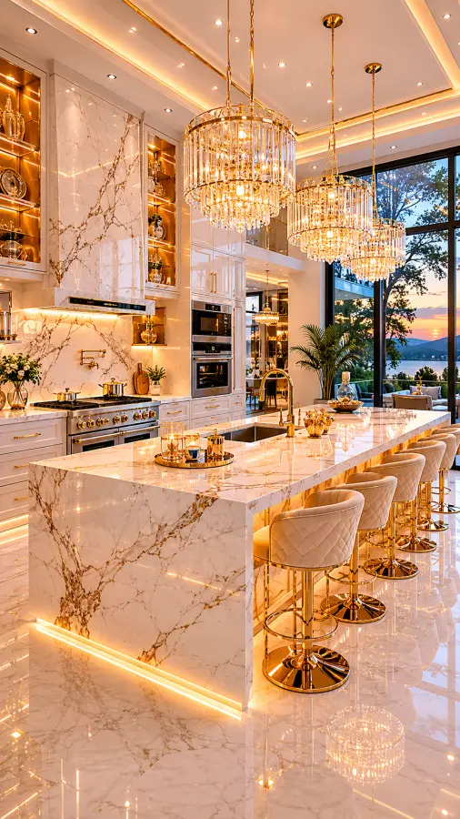 “When your kitchen looks like a five-star dream, every morning feels expensive.” 4K wallpaper for desktop and mobile - Pixbee