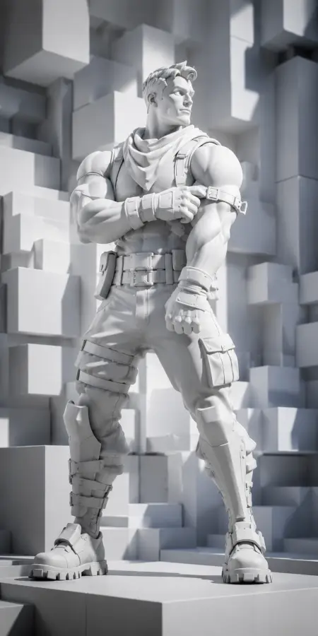 White Clay Statue Of Muscular Jonesy 4K wallpaper for desktop and mobile - Pixbee