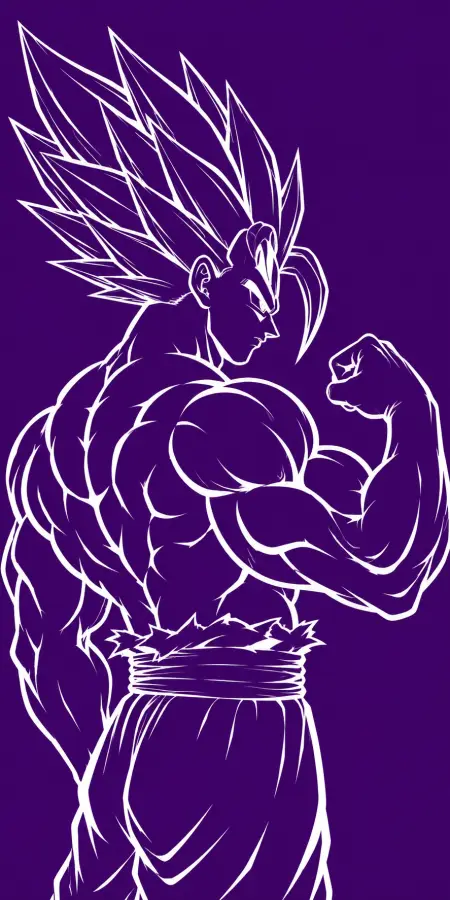 White Outline Purple Gohan Beast Silhouette 4K wallpaper for desktop and mobile - Pixbee