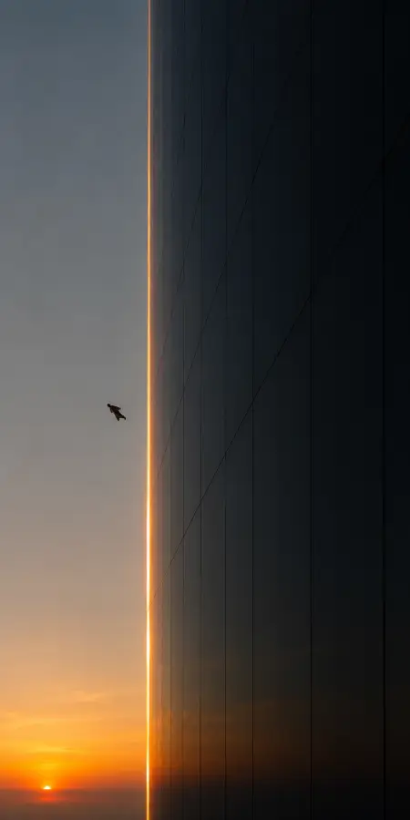 Wingsuit Pilot Flying Past Modern Skyscraper — ue5 phone wallpaper